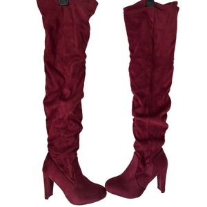 Thigh-High Velvet Women’s Heel Boots – Chic & Sexy